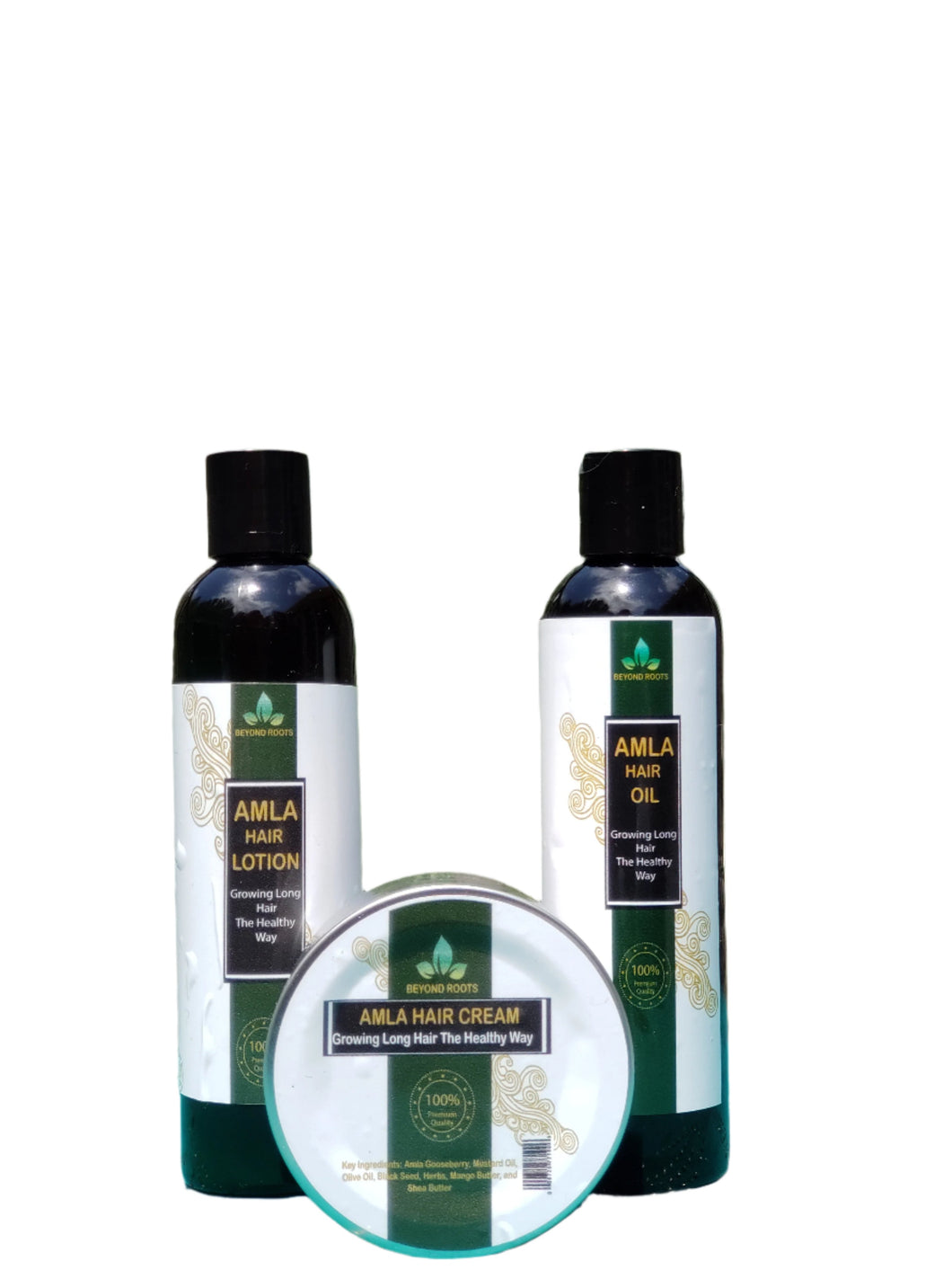 Amla Oil + Amla Lotion+ Amla Hair Cream Bundle Deal - Beyond Roots Premium Hair Care Products