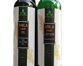 Amla Hair Oil and Lotion Bundle Package Deal - Beyond Roots Premium Hair Care Products